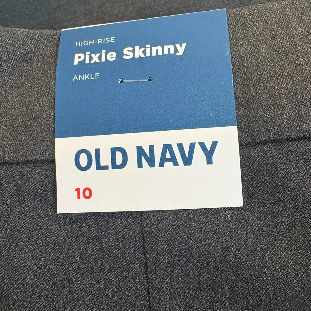 Old Navy Charcoal Pixie Skinny Ankle Pants Size 10 — High-Rise NWT - Picture 3 of 5
